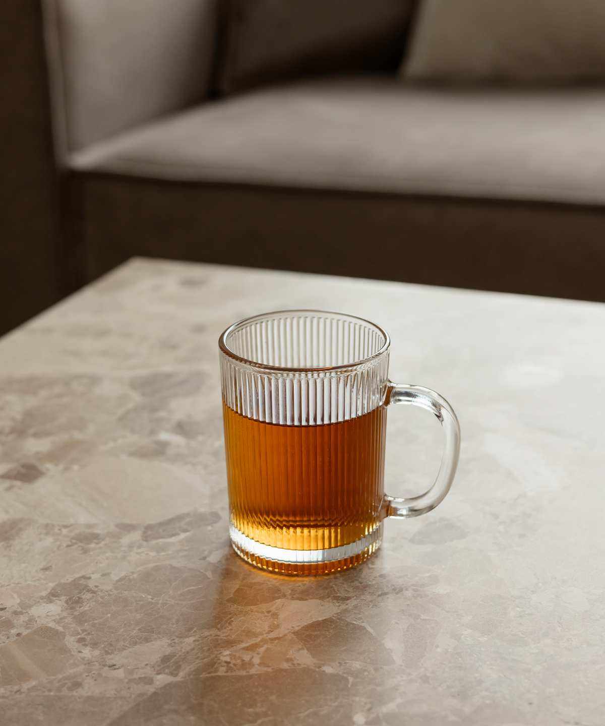 Geriffelte Glastasse 300 ml aus der Serie Paris – Materialdetail