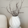 Set aus großer und kleiner Keramik Vase in Cremeweiß | Flora