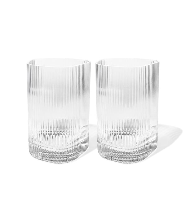 Großes Trinkglas im gerillten Design | Venice
