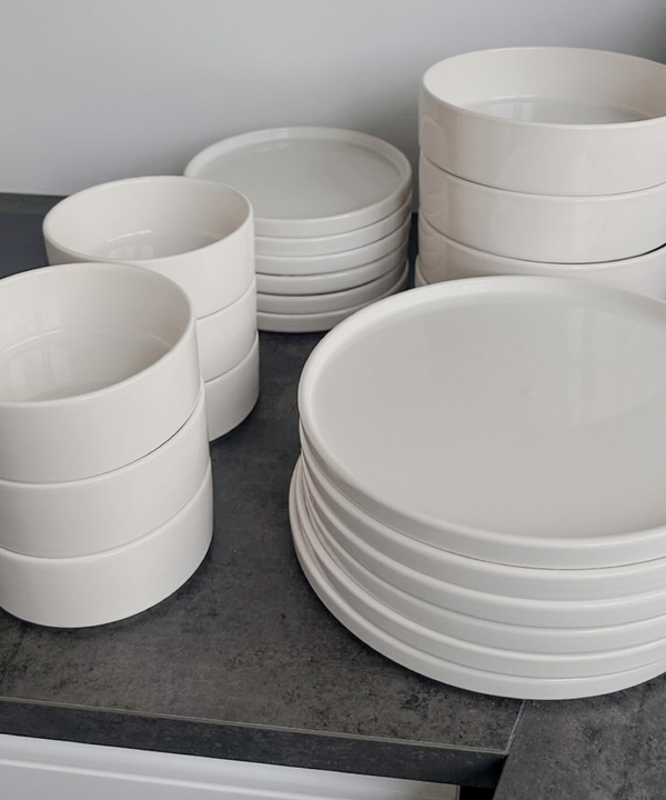 2er Set kleine Bowls cremeweiß glänzend | Nia
