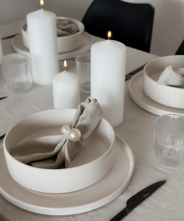 2er Set kleine Bowls cremeweiß glänzend | Nia