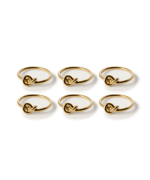Serviettenringe in Gold, 6er Set – aus der Serie Tye von 7 O'CLOCK