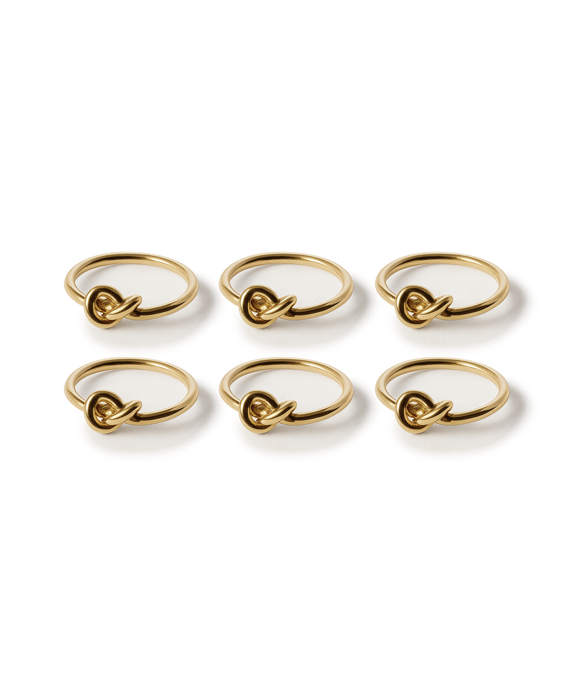 Serviettenringe in Gold, 6er Set – aus der Serie Tye von 7 O'CLOCK