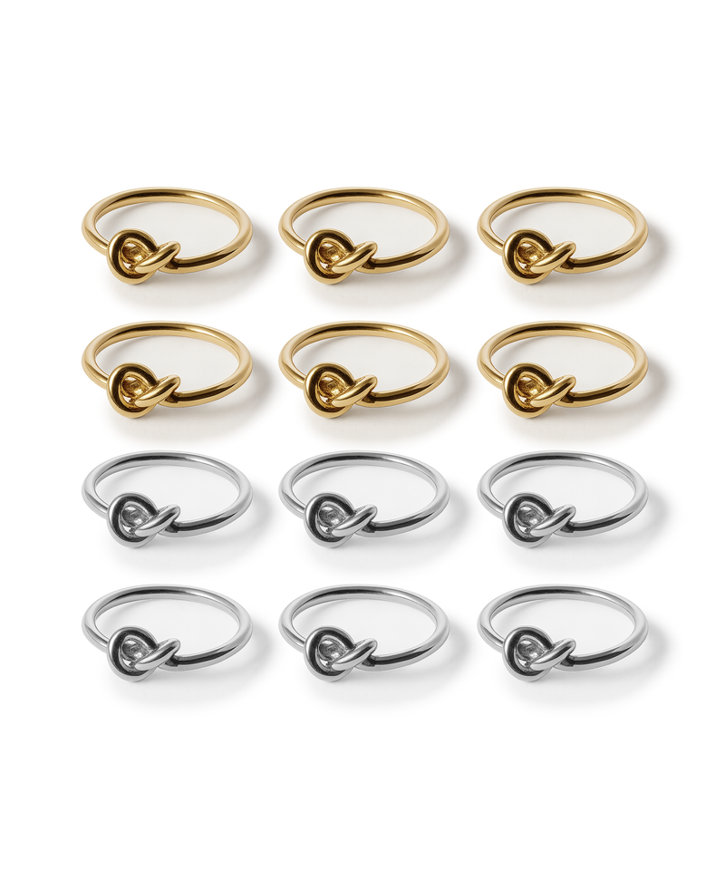 Serviettenringe in Gold und Silber im 2x 6er Set – tye collection von 7 O'CLOCK