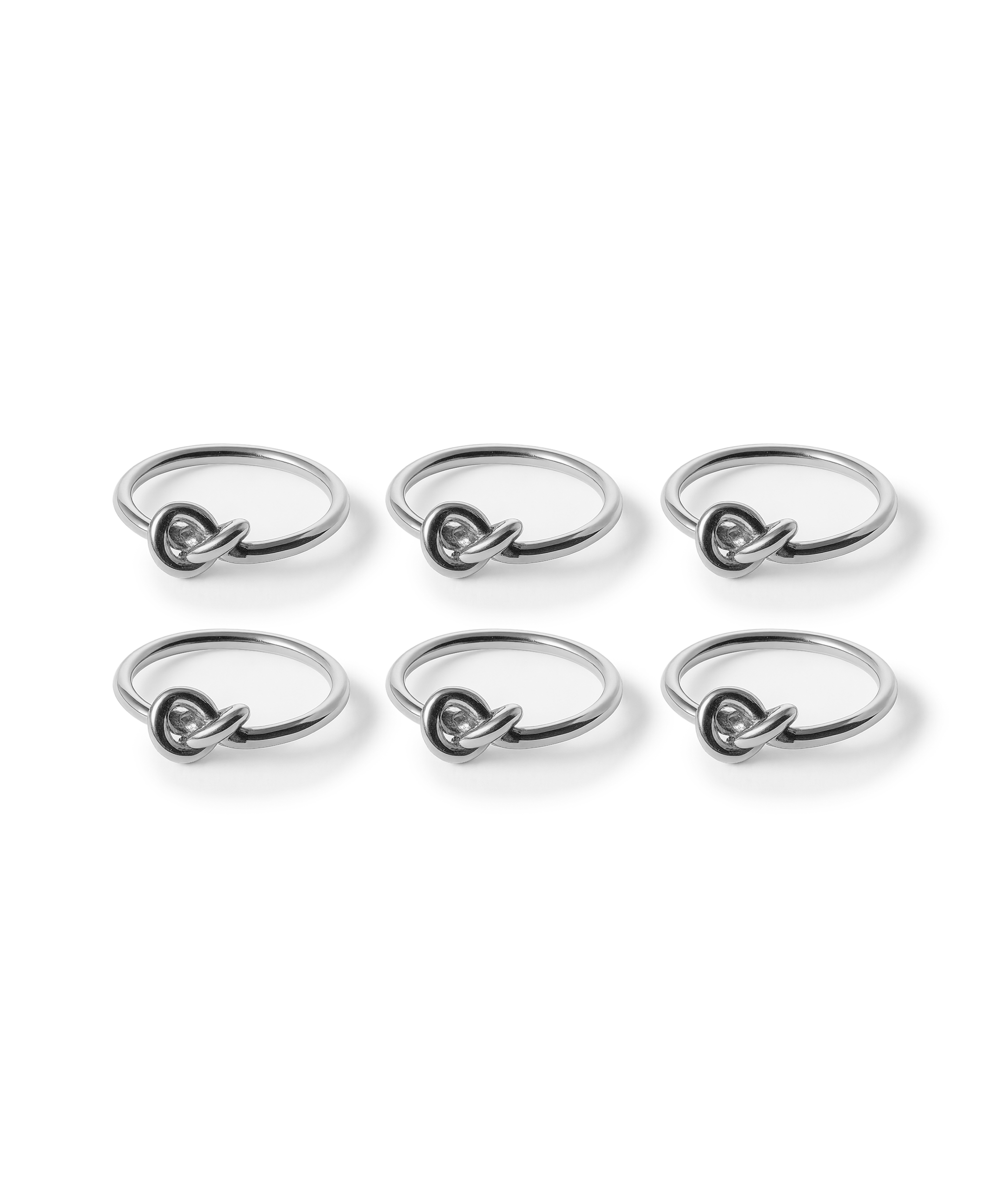 Serviettenringe Silber 6er Set | Tye