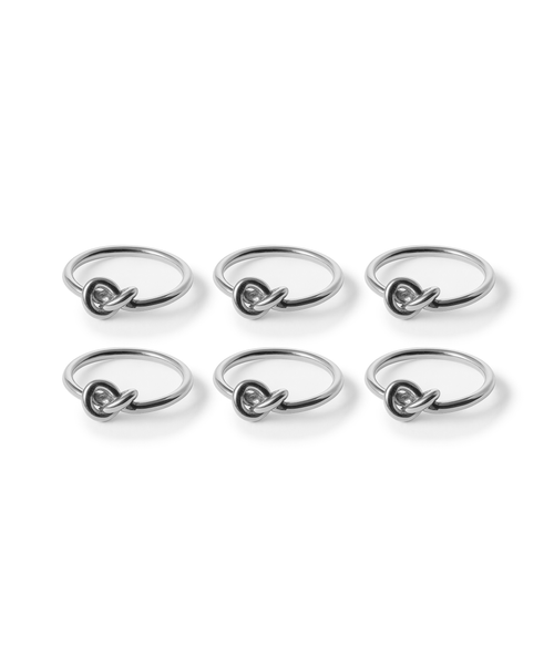 Serviettenringe in Silber im 6er Set – tye collection von 7 O'CLOCK