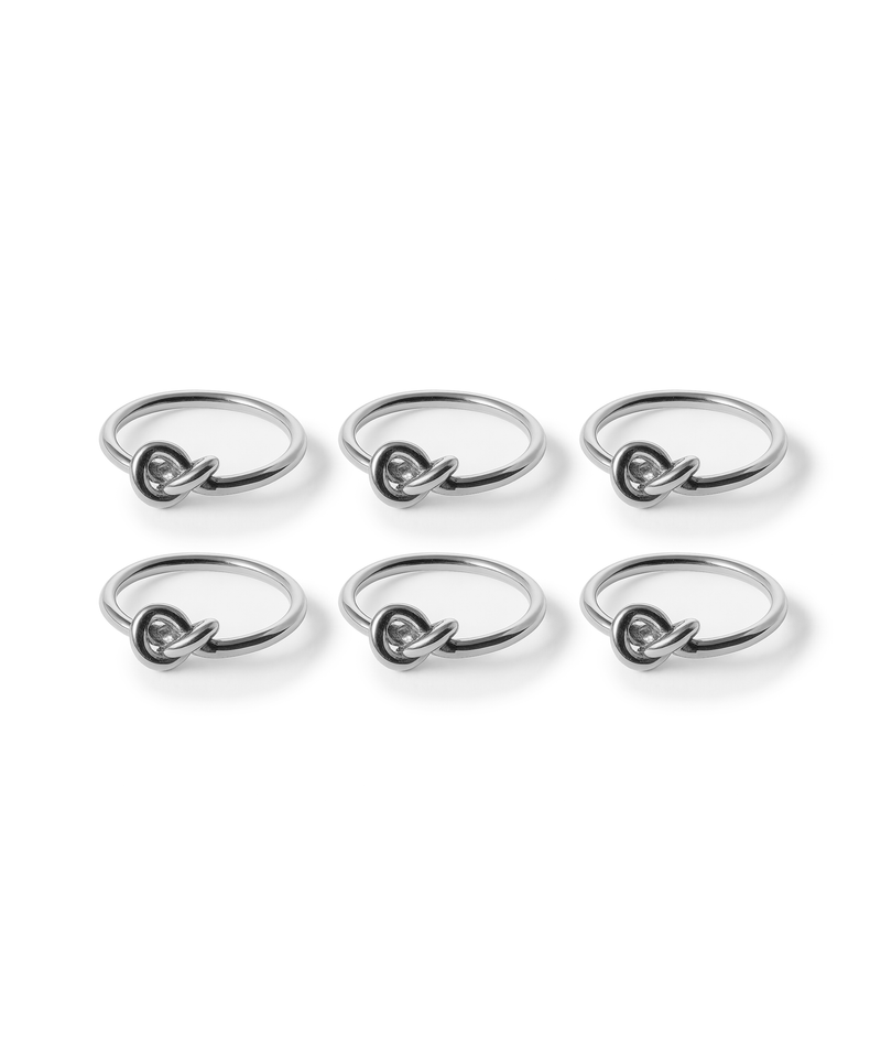 Serviettenringe in Silber im 6er Set – tye collection von 7 O'CLOCK