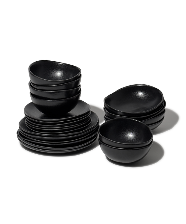 Handgefertigtes schwarzes Geschirr-Set | Aurea