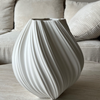 Set aus großer und kleiner Keramik Vase in Cremeweiß | Flora
