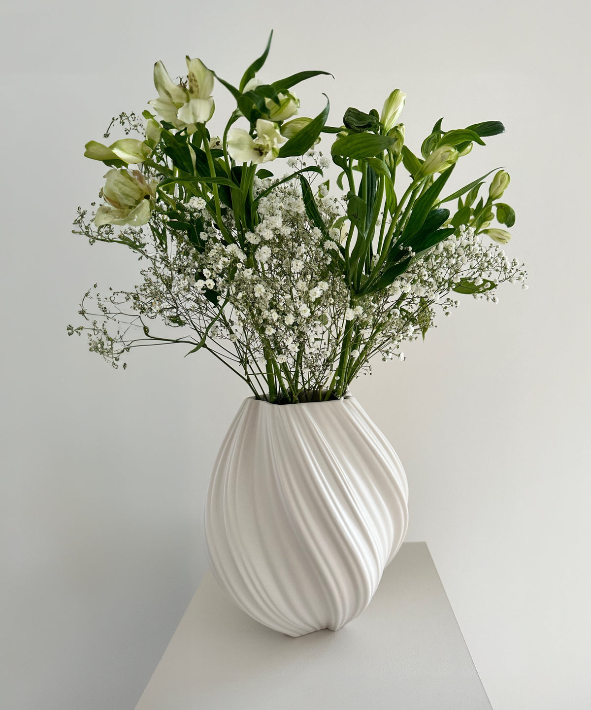 Große Keramik Vase Cremeweiß