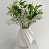 Set aus großer und kleiner Keramik Vase in Cremeweiß | Flora