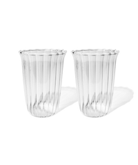 Trinkglas im Streifen-Design mit gerüschtem Rand – norway collection von 7 O'CLOCK
