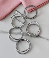 Serviettenringe Silber 6er Set | Rina