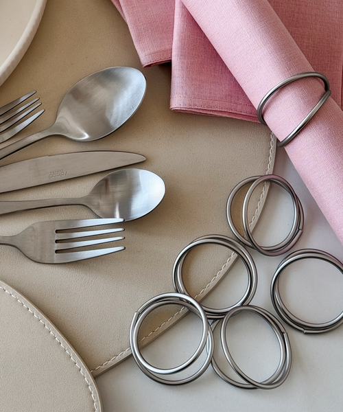 Serviettenringe Silber 6er Set, Serie Rina – Größenübersicht