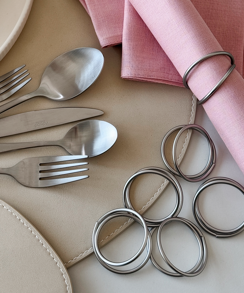 Serviettenringe Silber 6er Set, Serie Rina – Größenübersicht