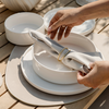 Teller- und Glasuntersetzer Taupe/Creme | Jade