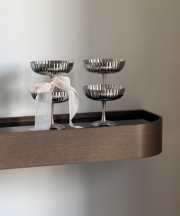 Edelstahl Eisbecher im gerillten Design | Riza