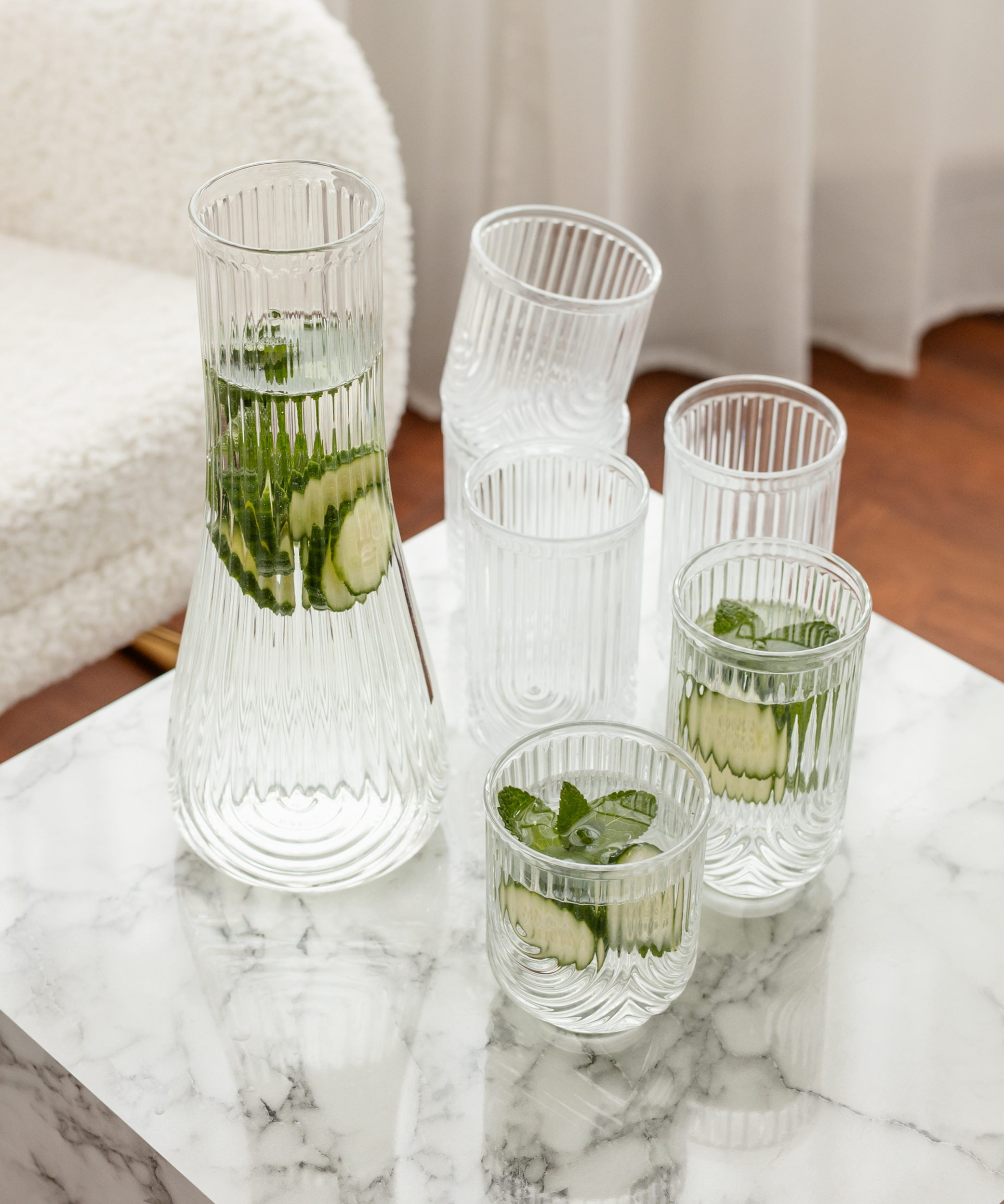 Kleines & großes Bogen-Design-Glas mit Karaffe | Rom