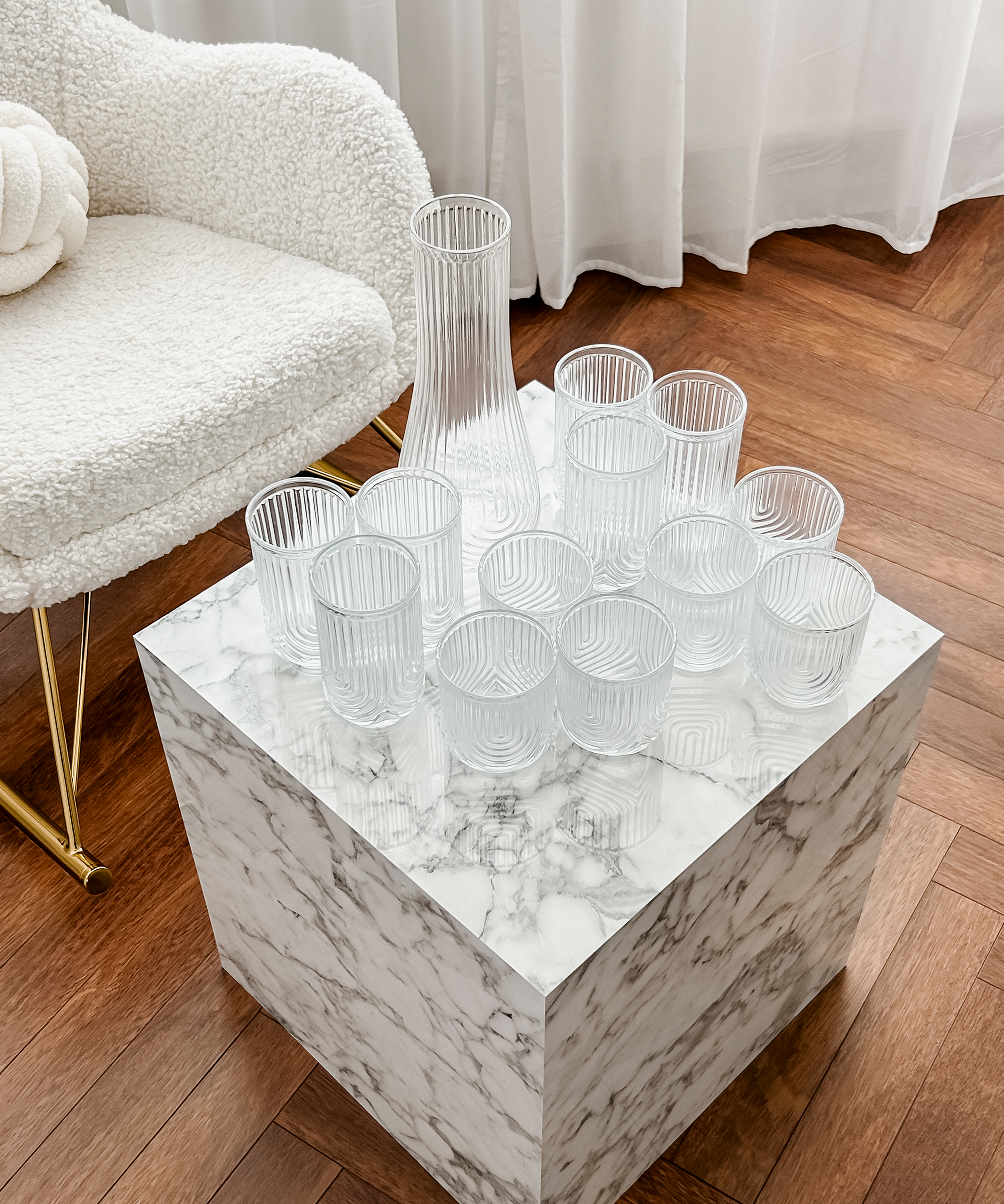 Kleines & großes Bogen-Design-Glas mit Karaffe | Rom