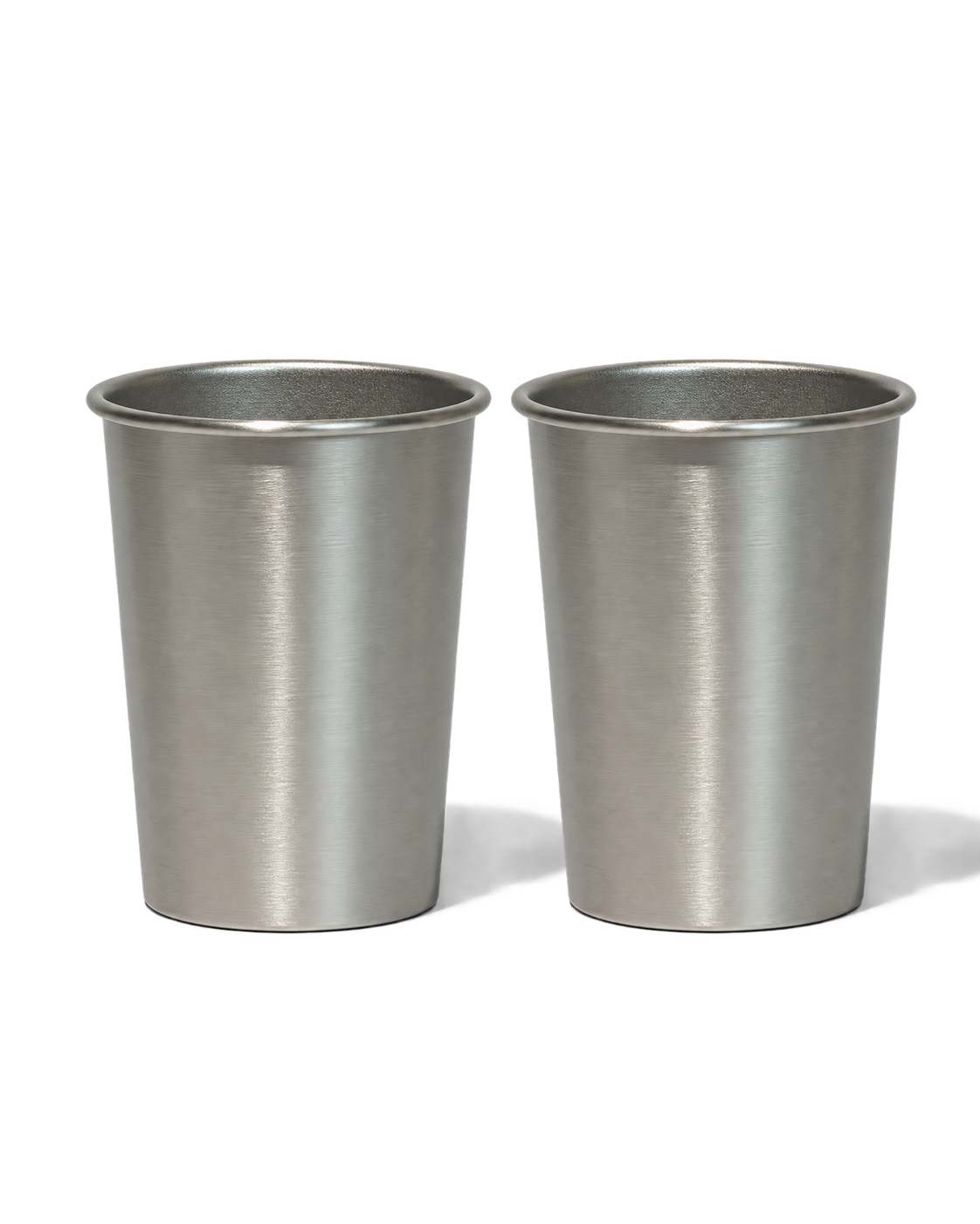 Großer Edelstahlbecher mit matt gebürsteter Oberfläche im 2er Set | Steel