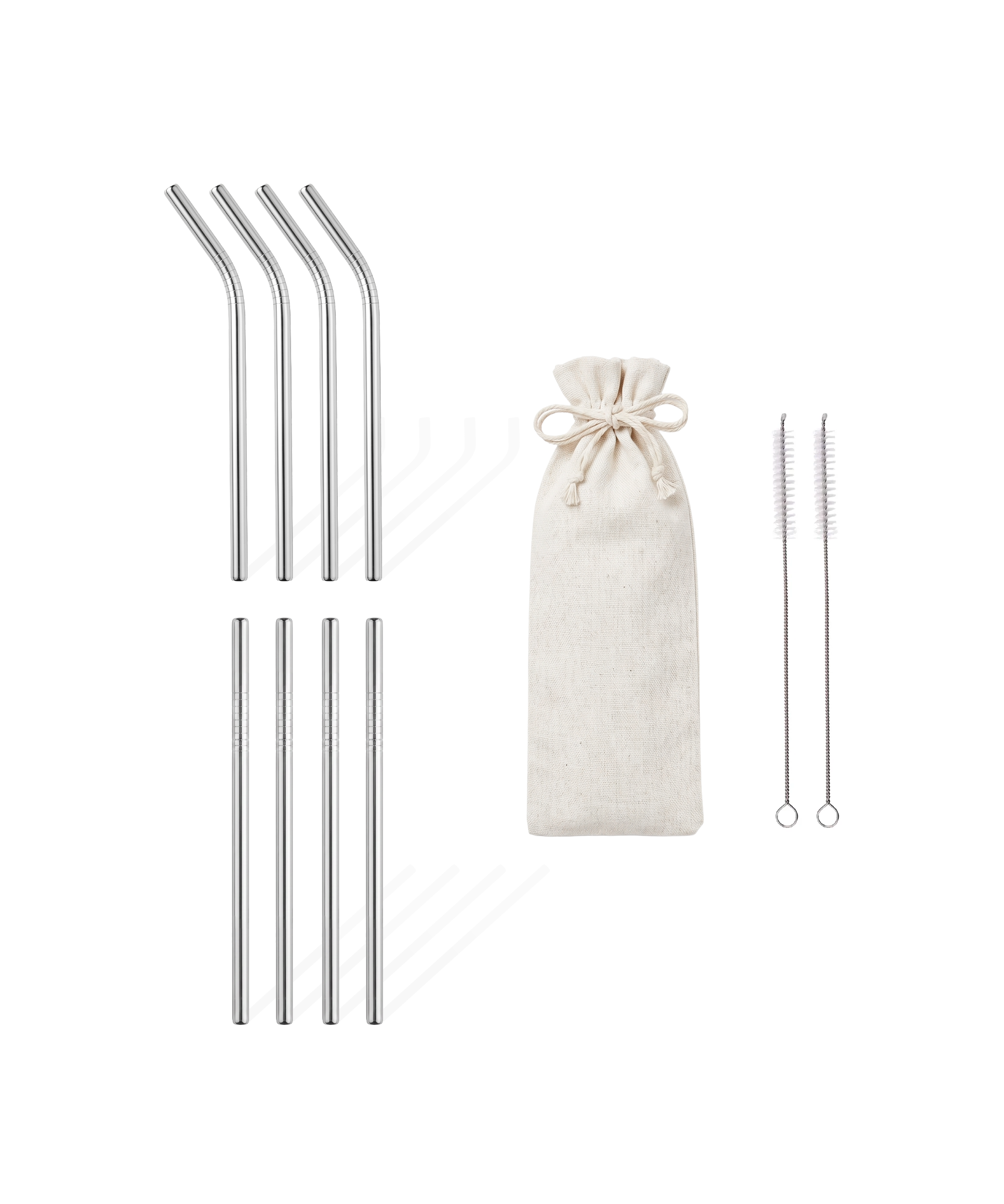 Kurze Edelstahlstrohhalme im 8er Set 15cm | Eli