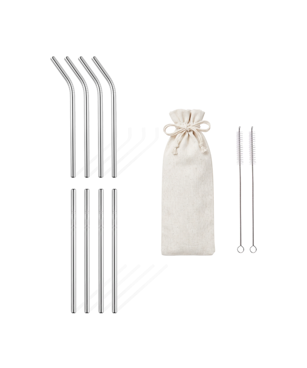 Kurze Edelstahlstrohhalme im 8er Set 15cm | Eli