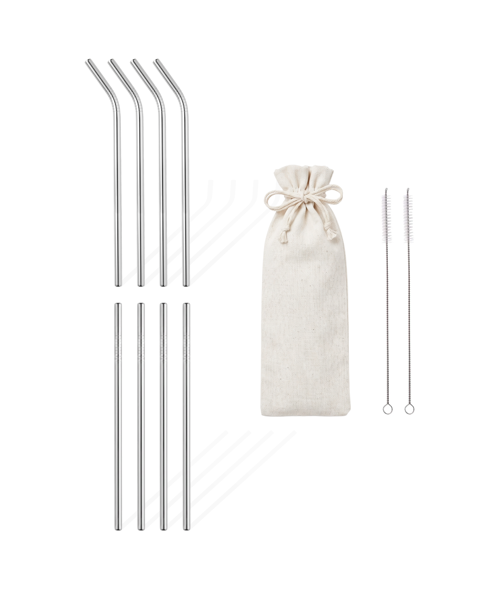 Lange Edelstahlstrohhalme im 8er Set 20cm | Eli