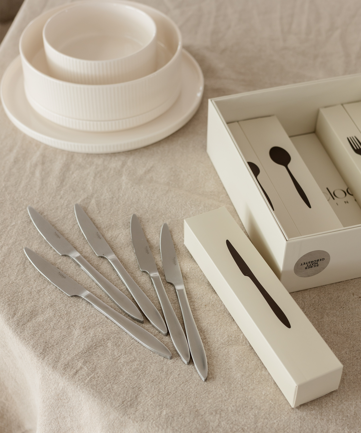 Besteck-Set Silber matt-gebürstet | Tava