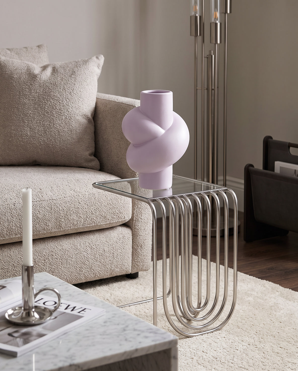 Flieder Keramik Vase in gedrehter Form | Tilda