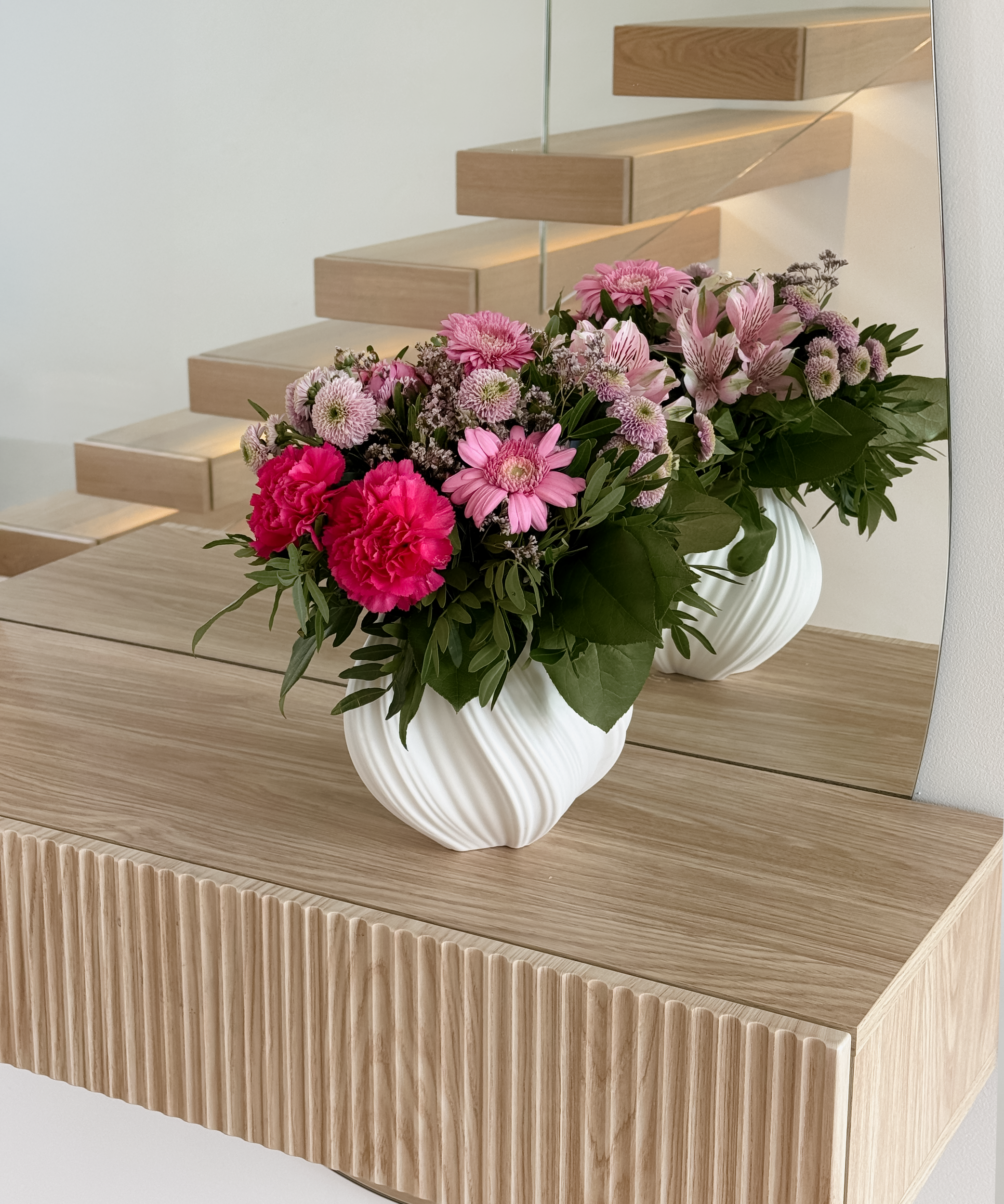 Kleine Keramik Vase in Cremeweiß | Flora