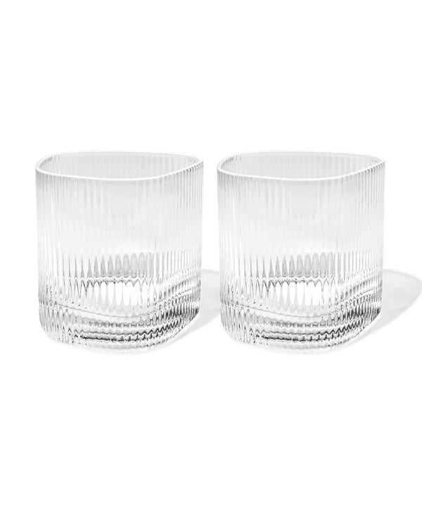 Kleines Trinkglas im gerillten Design | Venice