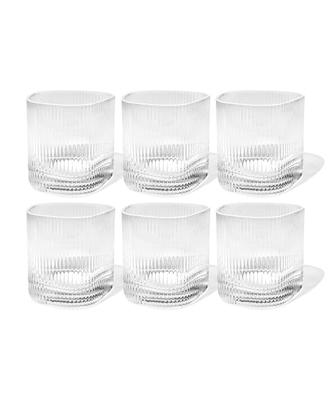 Kleines Trinkglas im gerillten Design | Venice
