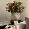 Set aus großer und kleiner Keramik Vase in Beige | Flora