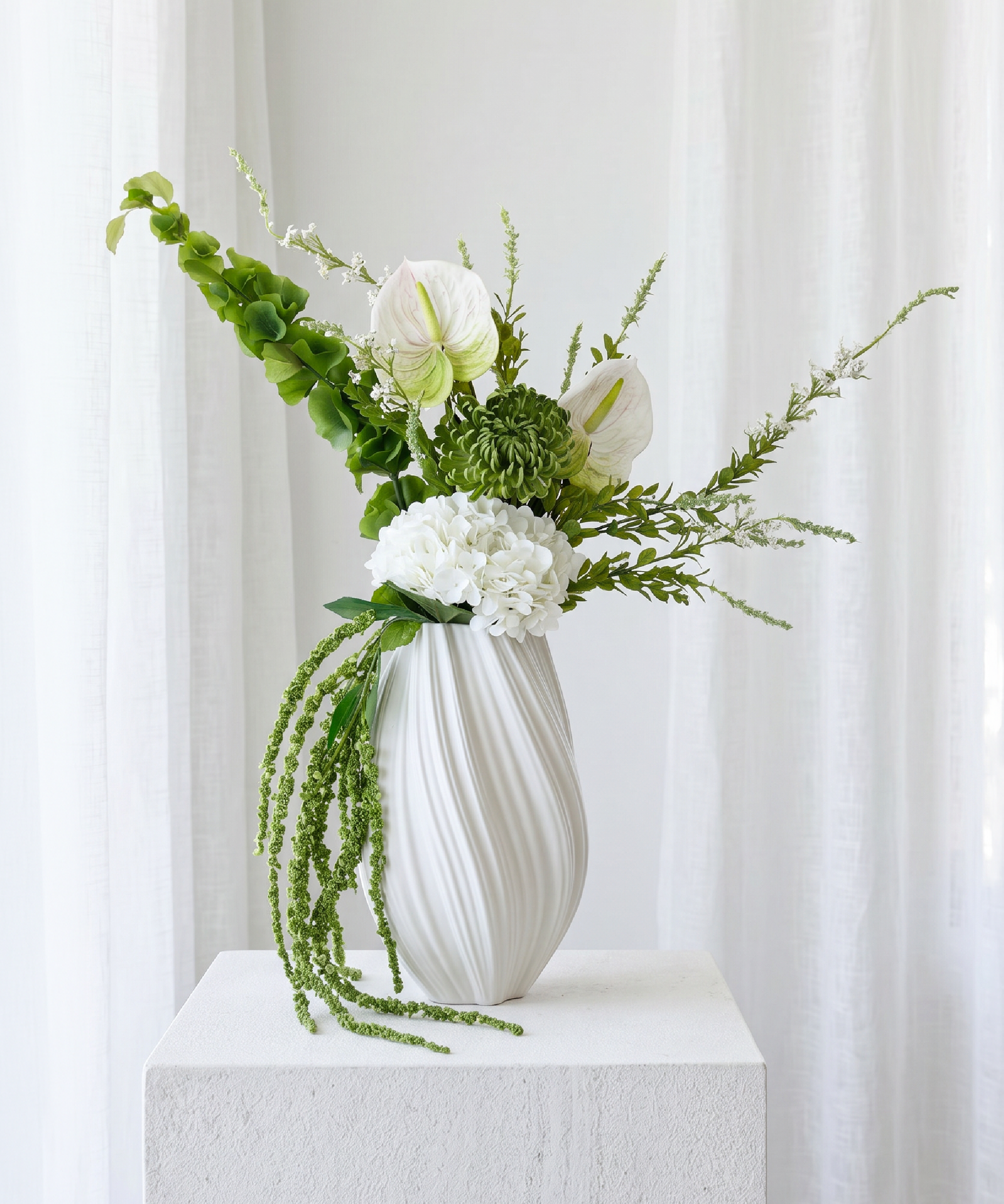Fresh Escape 8er Bouquet in Weiß & Grün | Bloom