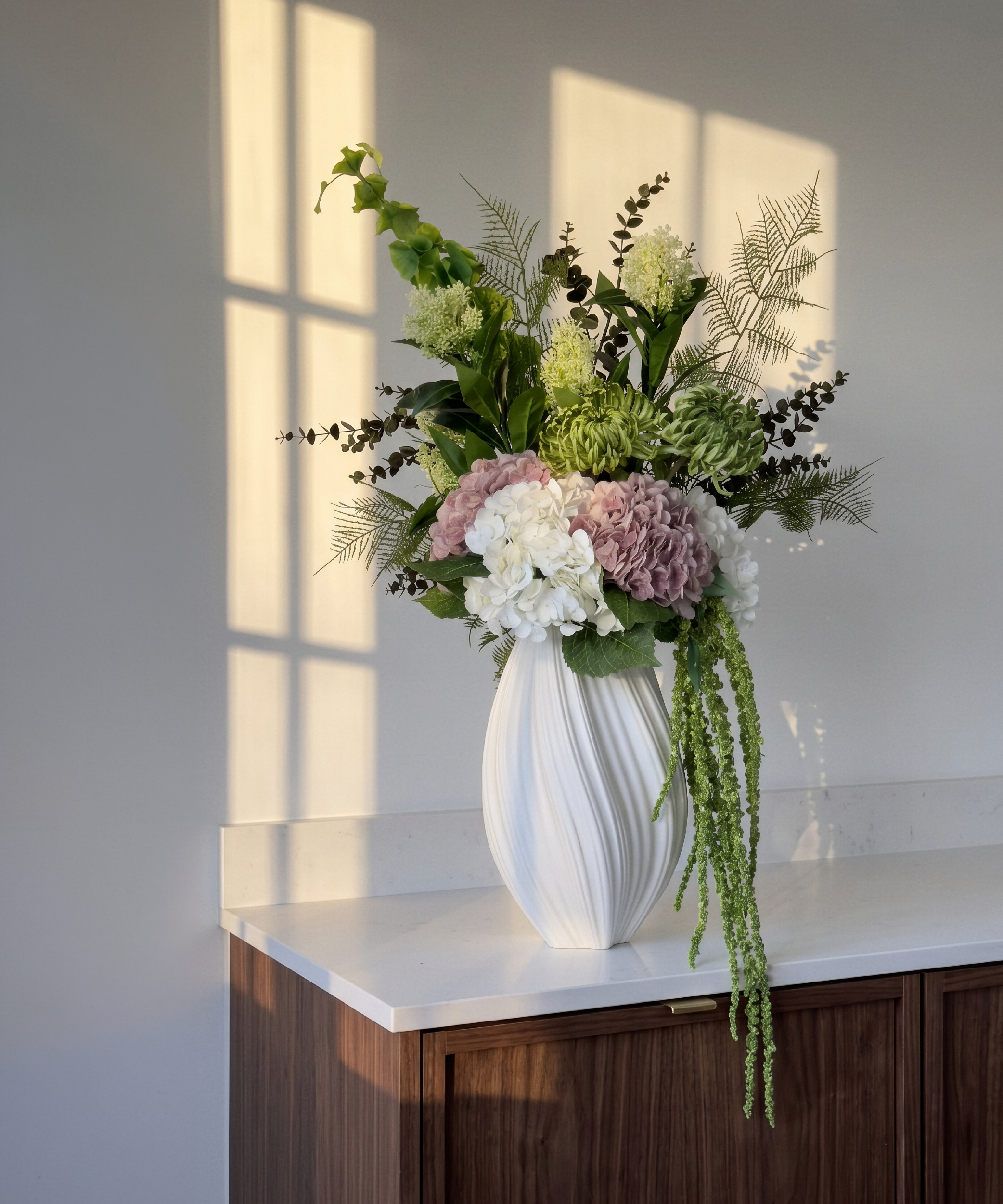 Grand Nature 14er Bouquet in Weiß, Altrosa & Grün | Bloom