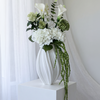 Green Silence Set – 9er Bouquet + Längliche Keramik Vase