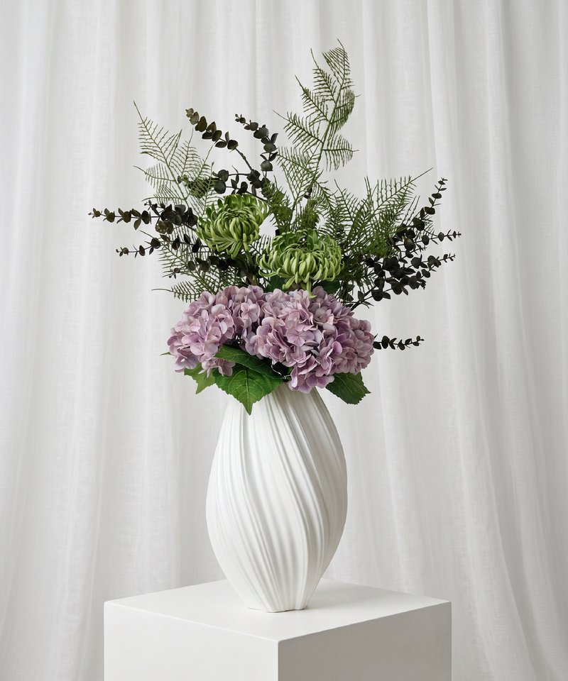 Realistisches Kunstblumen-Bouquet Moody Garden 7er in Altrosa und Grün – bloom collection von 7 O'CLOCK