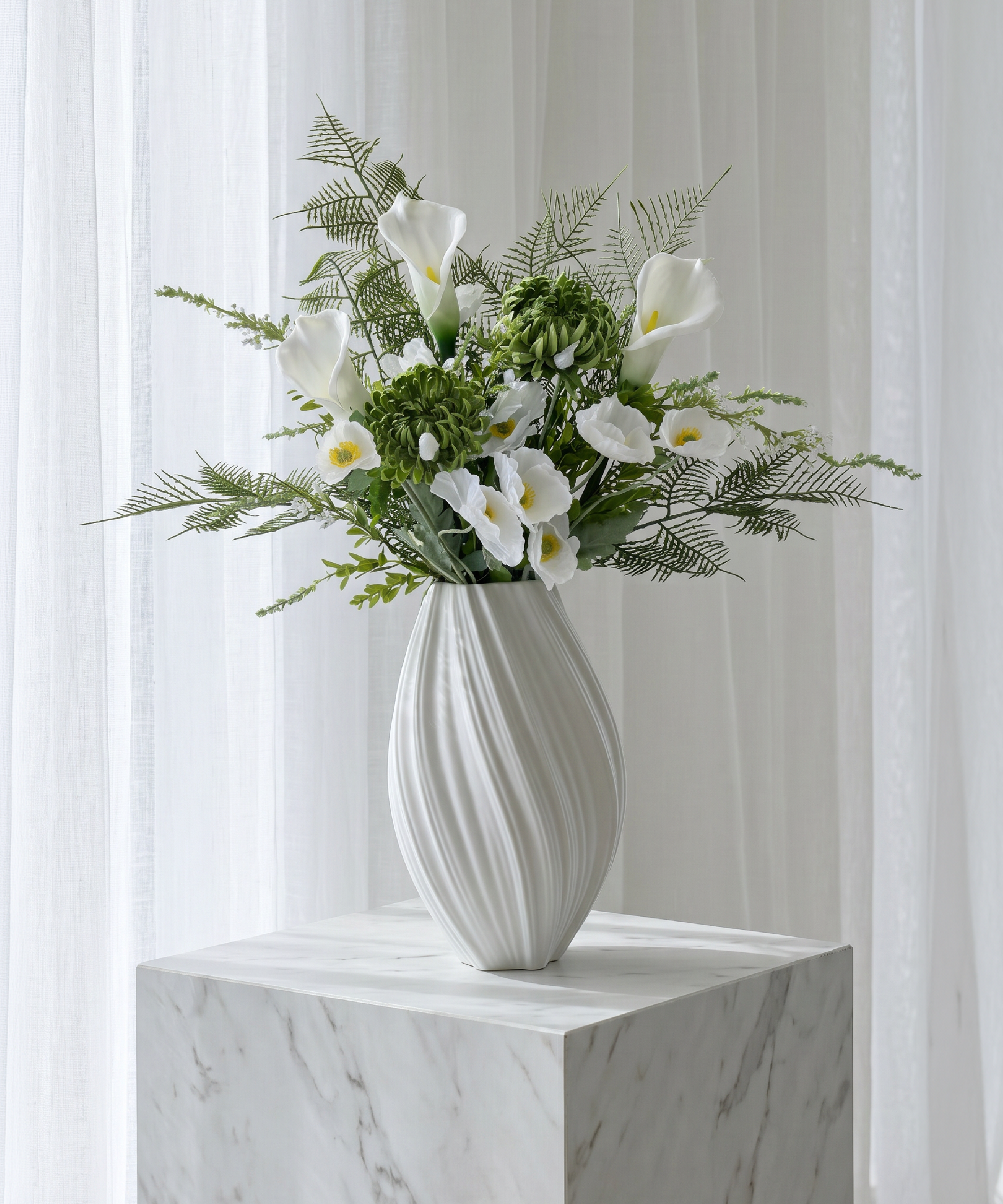 Pure Fern 13er Bouquet in Weiß & Grün | Bloom